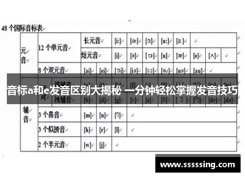 音标a和e发音区别大揭秘 一分钟轻松掌握发音技巧 音标a和e发音区别大揭秘 一分钟轻松掌握发音技巧